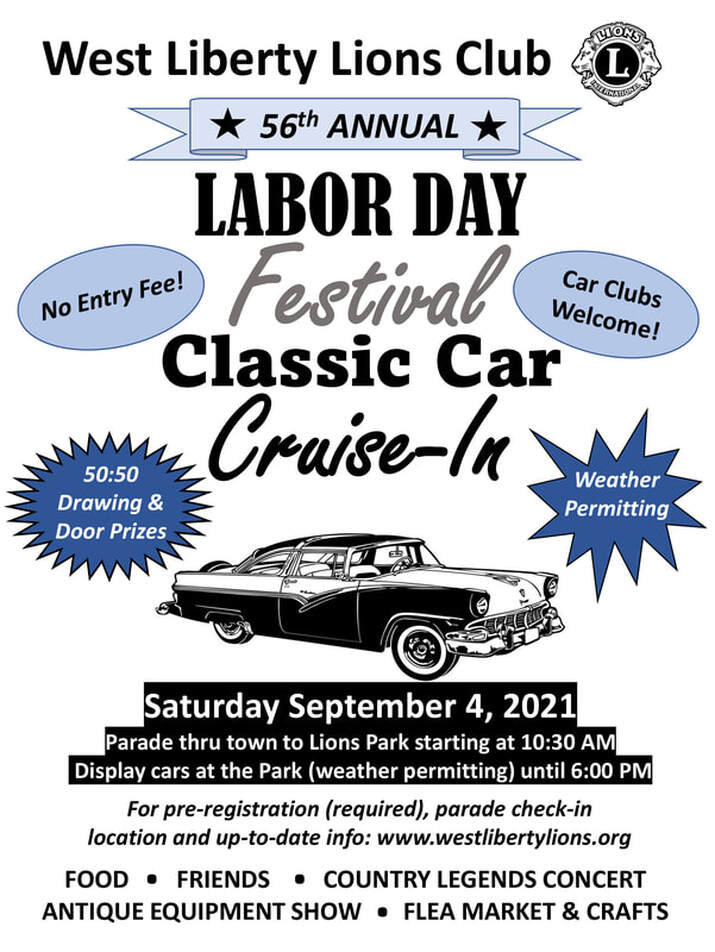West Liberty Labor Day Classic Car CruiseIn Registration WEST